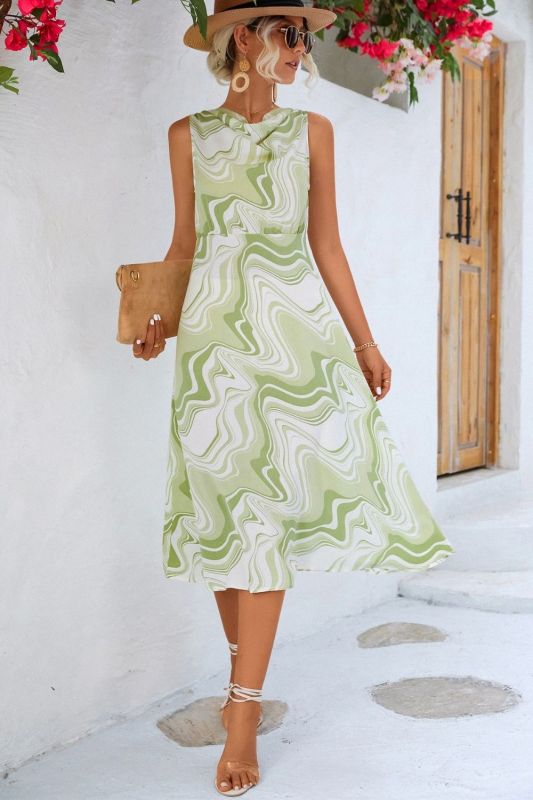 Stylish Casual Print Elegant Midi Dress
