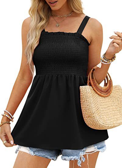 Fashion Camisole Sexy Solid Color Ruffle Ruffle Top Blouses & Shirts