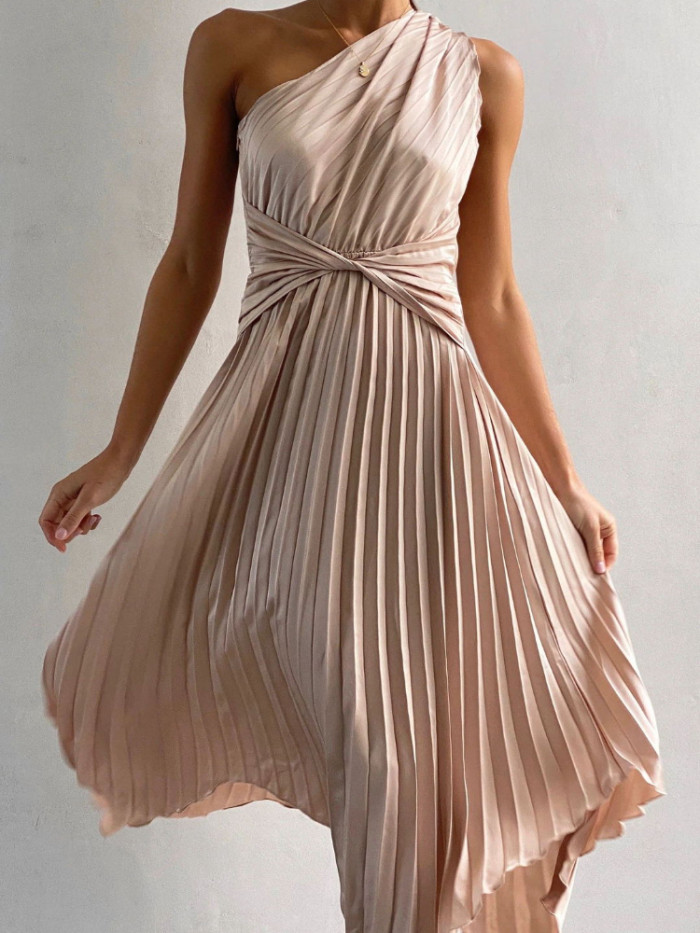 Chic Off Shoulder Party Sexy Sleeveless Crop  Midi Dress