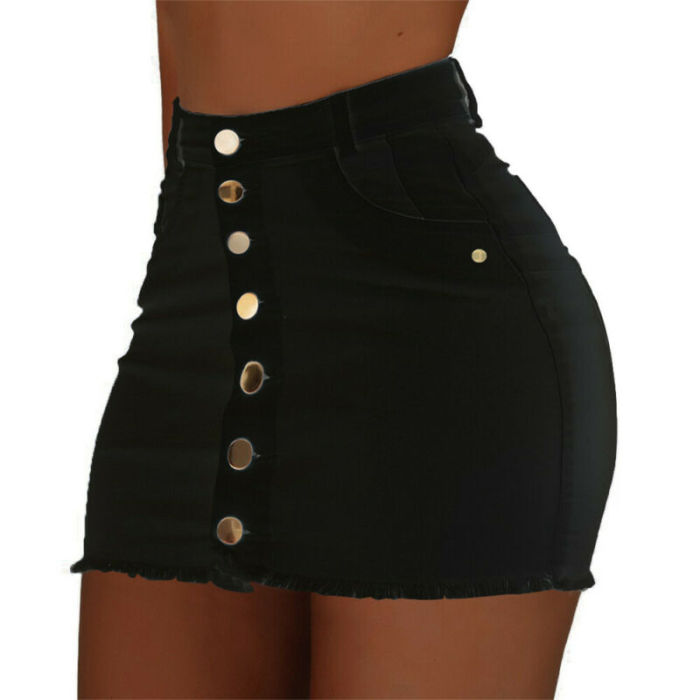 Women's Sexy Mini Stretch High Waist Sexy Jeans Tight Club Skirt