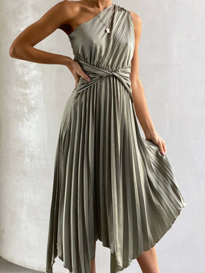 Chic Off Shoulder Party Sexy Sleeveless Crop  Midi Dress