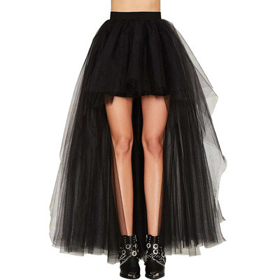 Fashion Sexy Asymmetric Yarn Sexy Black Bubble Tutu Skirt