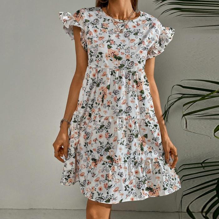 Casual Fashion A-Line Sexy Print Loose Vacation Mini Dress