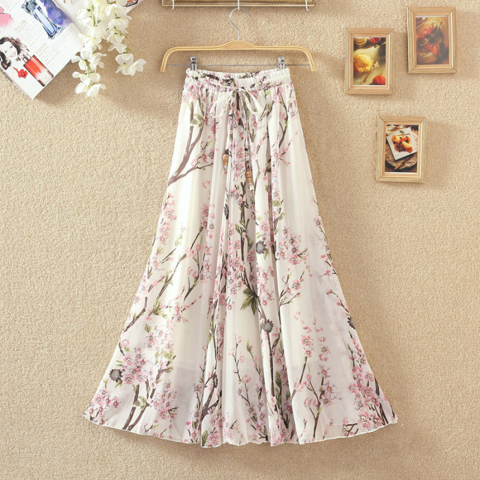 Women's Fashion Casual Floral A-line Printed Swing Skirt