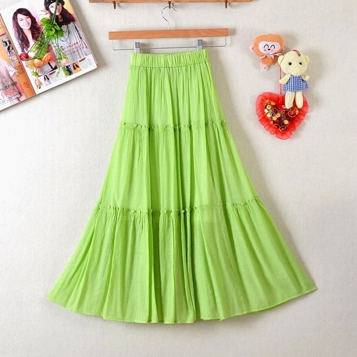 Women Solid Color Fashion High Waist Casual Skirt