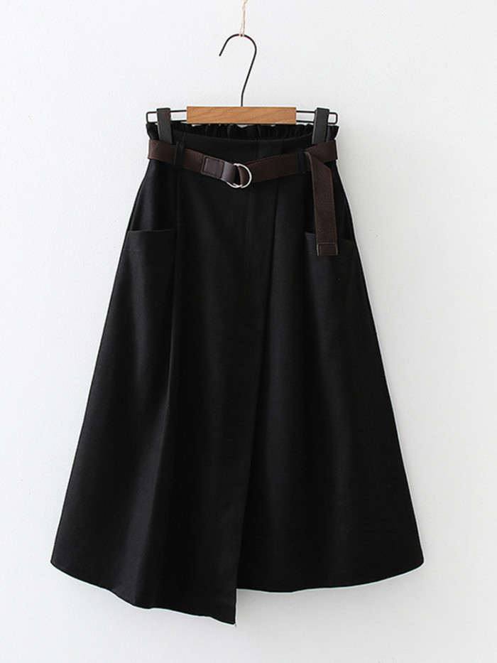 Fashion High Waist Casual A-Line Irregular Skirts