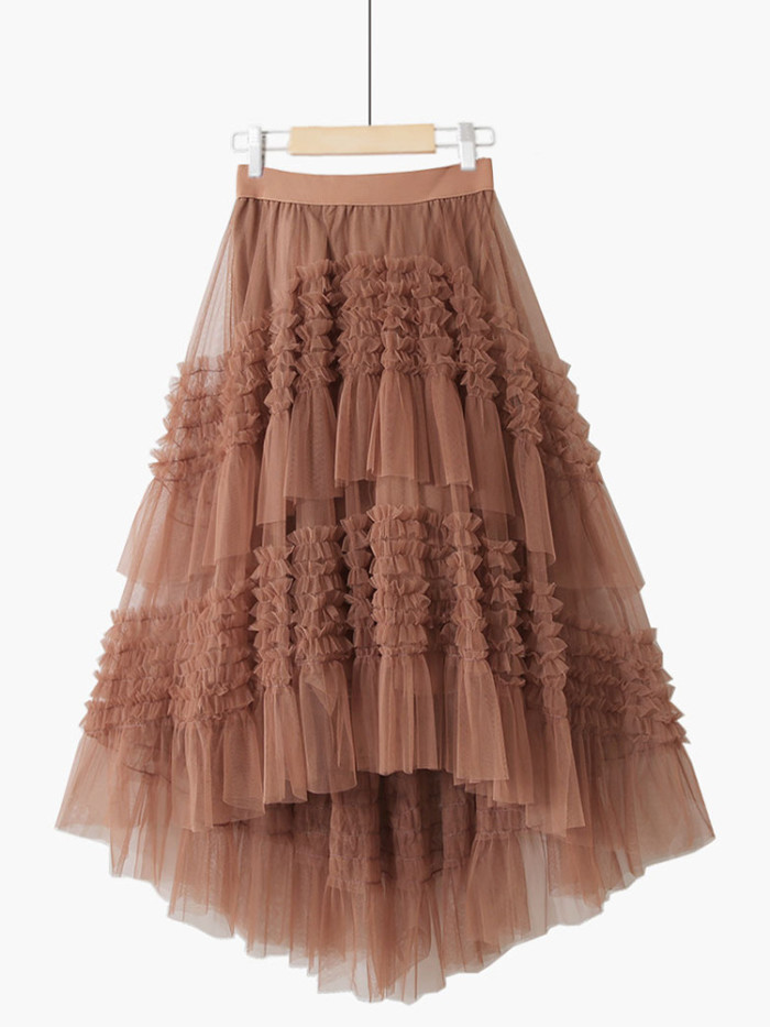 Women's Fashion Casual Chiffon Floral A-line Printed Swing Skirt