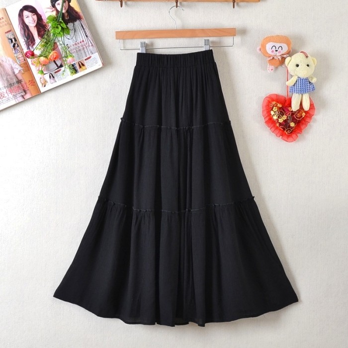 Women Solid Color Fashion High Waist Casual Skirt