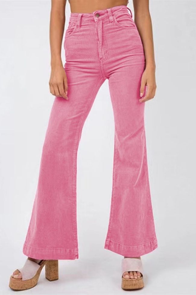 Women's Casual Loose Fashion Flared Solid Color Retro Pants