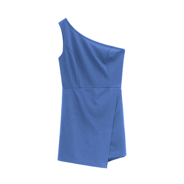 New Fashion Solid Color One-shoulder Jumpsuit