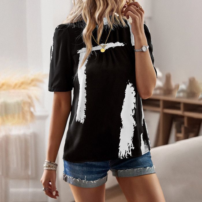 Women's Casual Fashion O-Neck Printed T-Shirt