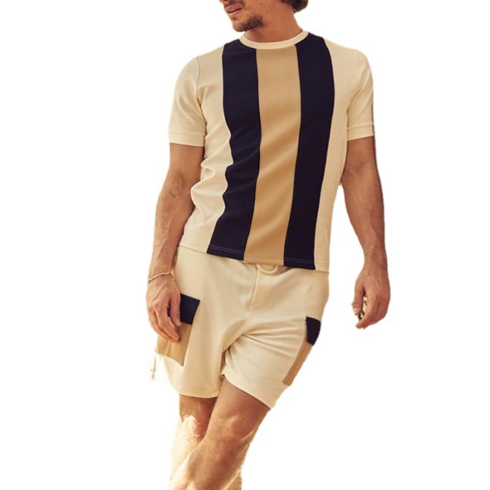 Men's Fashion Sports Casual Suit Short Sleeve Shorts Two-Piece Set