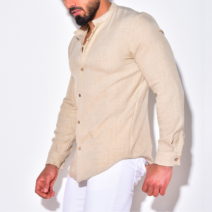 Fashion Slim Men's Cotton Linen Casual Loose Shirt