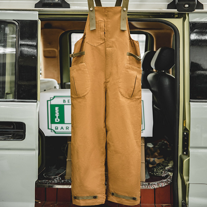Men's Retro Loose Solid Color Jumpsuit Pocket Casual Cargo Pants
