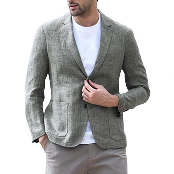 Fashion Men's Casual Slim Long Sleeve Single Breasted Pocket Blazer