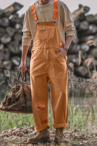 Men's Fashion Loose Plus Size Casual Overalls Retro Cargo Pants