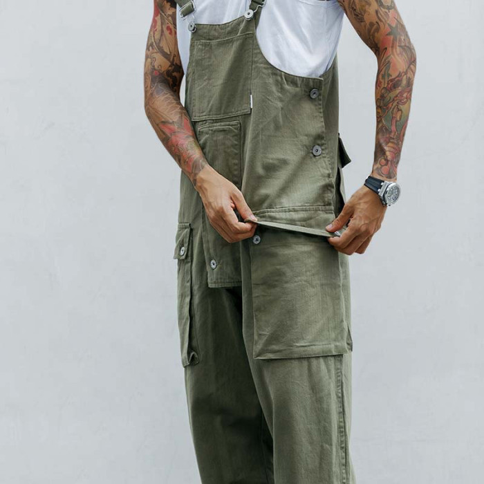 Loose Plus Size Casual Men's Pants Retro Men's Cargo Pants  Overalls