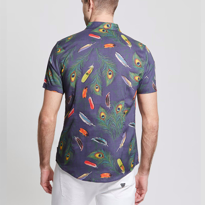 Fashion Casual Lapel Printed Shirt Men's Shirt
