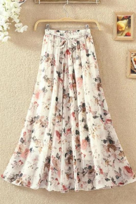 Women's Fashion Casual Floral A-line Printed Swing Skirt