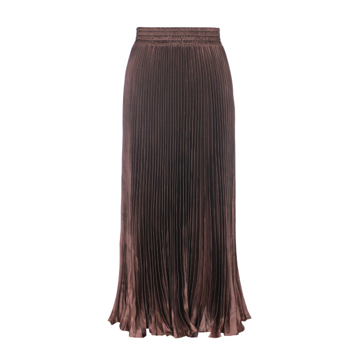 Fashion Casual Elastic High Waist Summer Women's Fashion Pleated Skirt