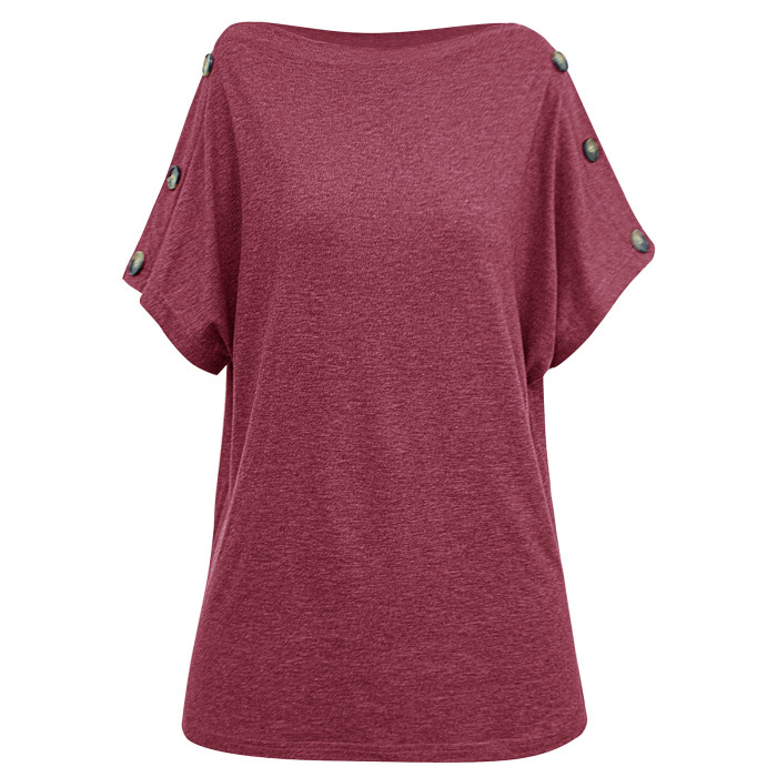 Women's Tops Solid Color Off Shoulder Casual Short Sleeve T-Shirt