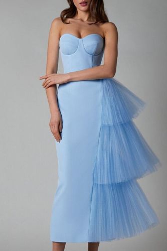 Elegant Strapless Asymmetric Sexy Backless Sleeveless Party Dress