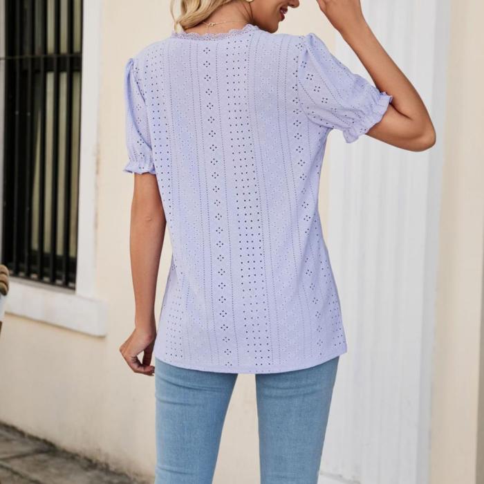 Women Loose Chic V Neck T-shirt