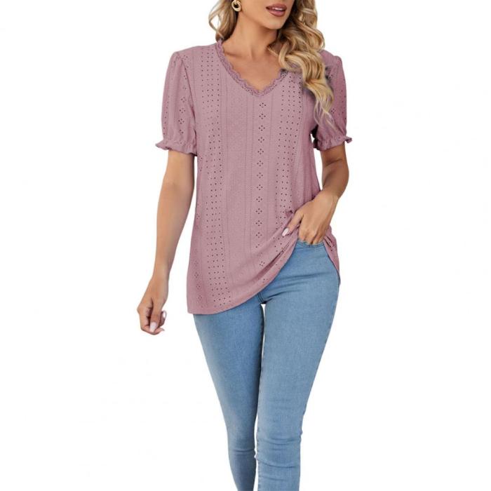 Women Loose Chic V Neck T-shirt