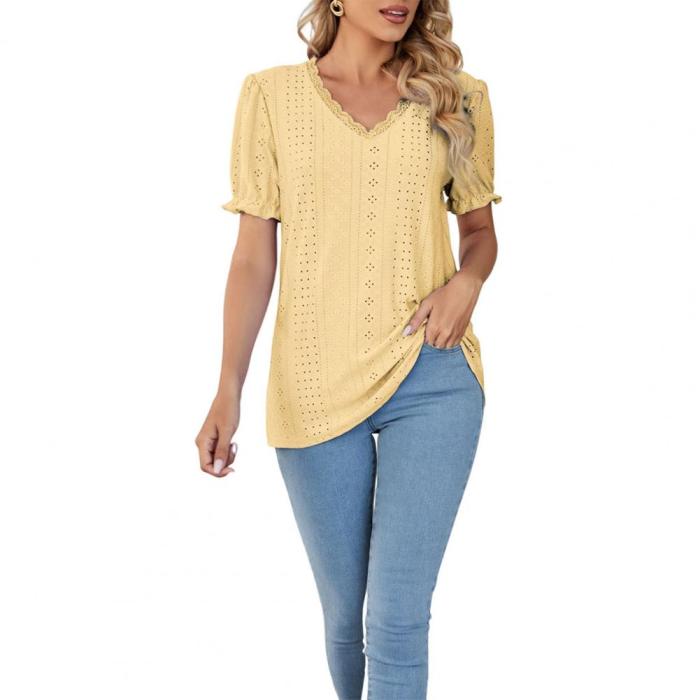 Women Loose Chic V Neck T-shirt