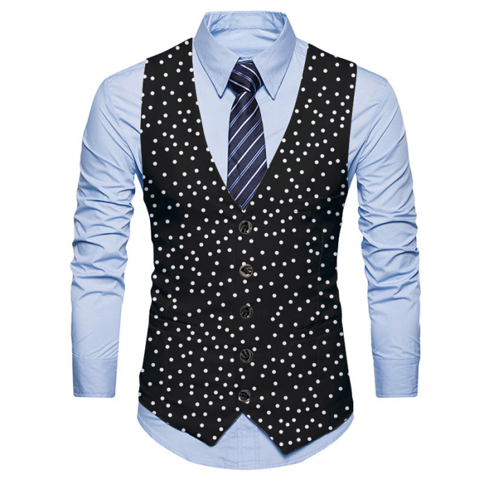 New Print Plaid Men's Business Casual Suit Vest