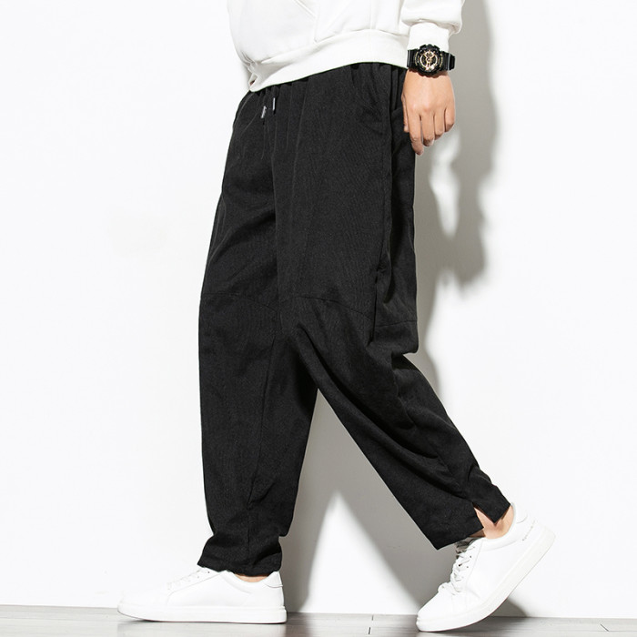 Men Corduroy Sweatpants Baggy Fashion Streetwear Loose Casual Harem Pants