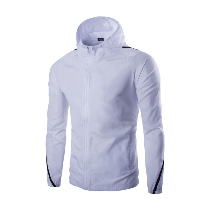 New Men's Hooded Sunscreen Patchwork Sports Outerwear