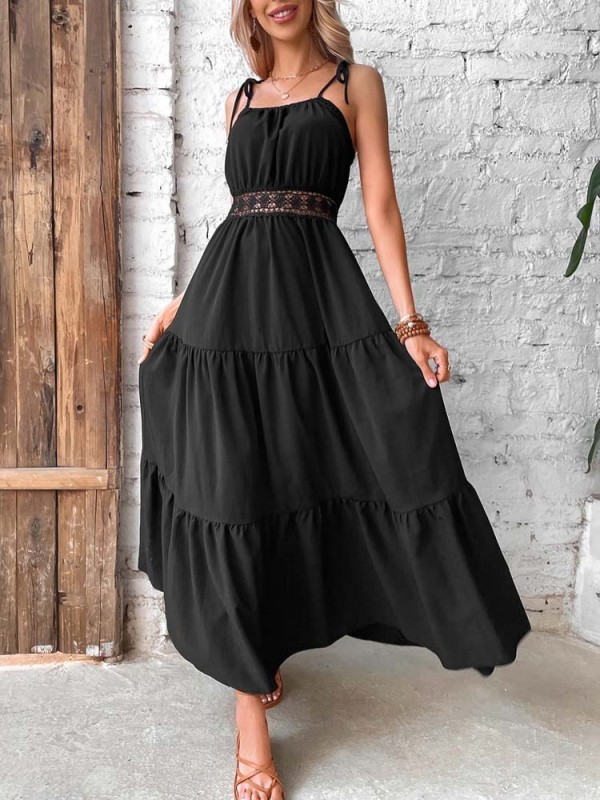 Summer Fashion Sexy Elegant Lace Backless Party  Maxi Dress
