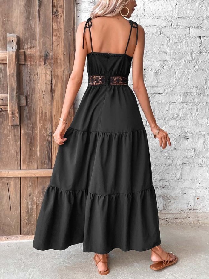 Summer Fashion Sexy Elegant Lace Backless Party  Maxi Dress