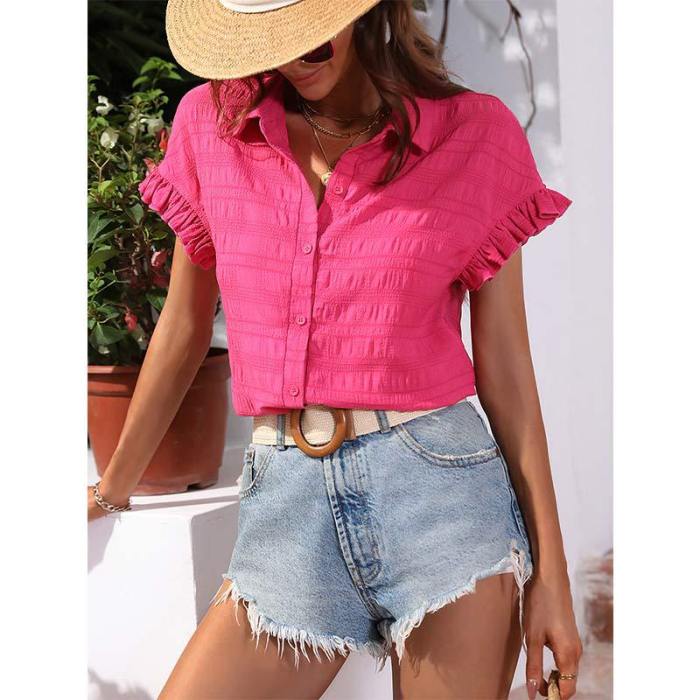 Women's Solid Color Fashion Sexy Tops Casual  Blouses & Shirts