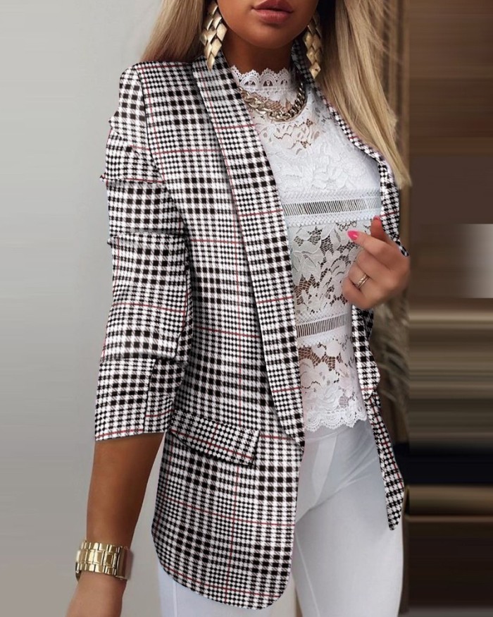 Women's Fashion Tie Dye Color Fashion Single Button Casual Oversized Blazer