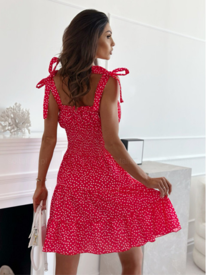 Elegant Polka Dot Print Sexy Sleeveless Elastic High Waist Bodycon Slip  Mini Dress