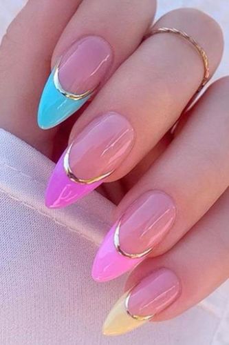 Fashionable 24PCS Color French Finished Wearable Beauty Nails