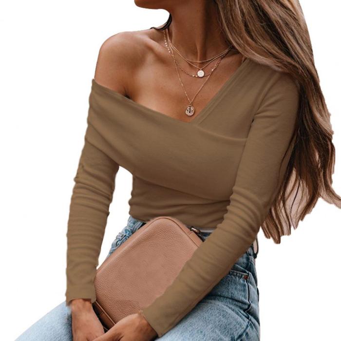 Women's Fitting Tops Skin-friendly Solid Color Long Sleeve Irregular Party  Blouses & Shirts
