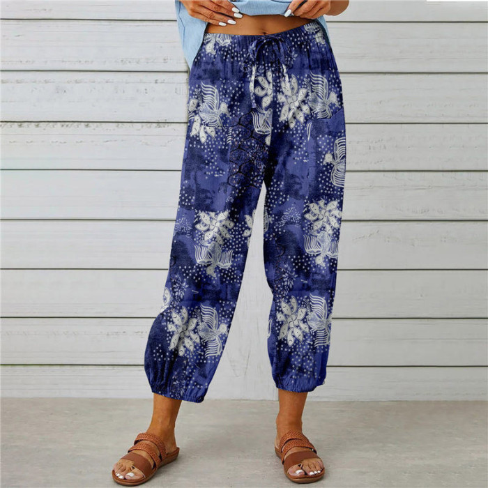 Women's Printed Vintage Fashion Casual Loose Bohemian Harem Pants