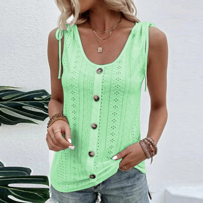 Women's Fashion Tank Top Sleeveless Casual Solid Color Oversized T-Shirt