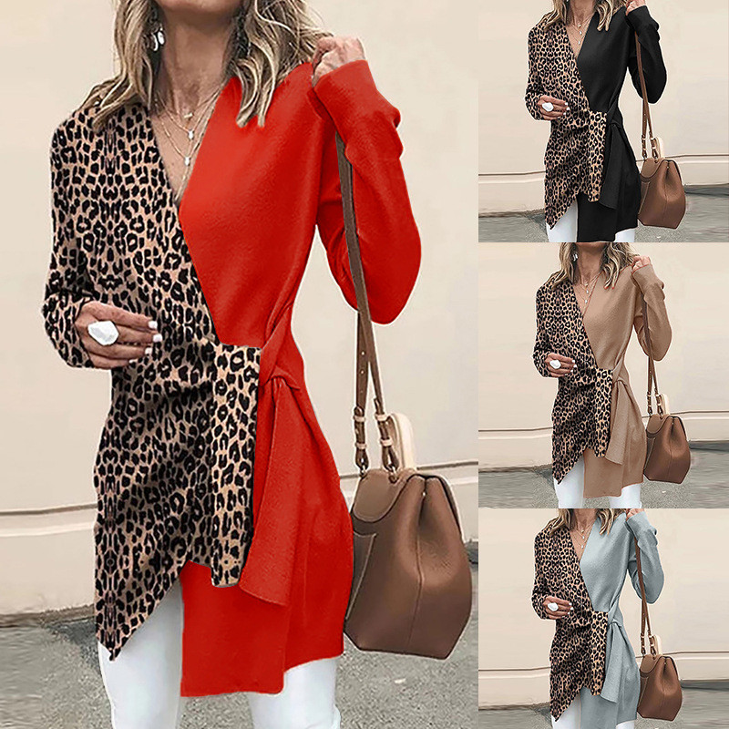 Women's Fashion V-neck Casual Elegant Sexy Contrasting Color  Blouses & Shirts