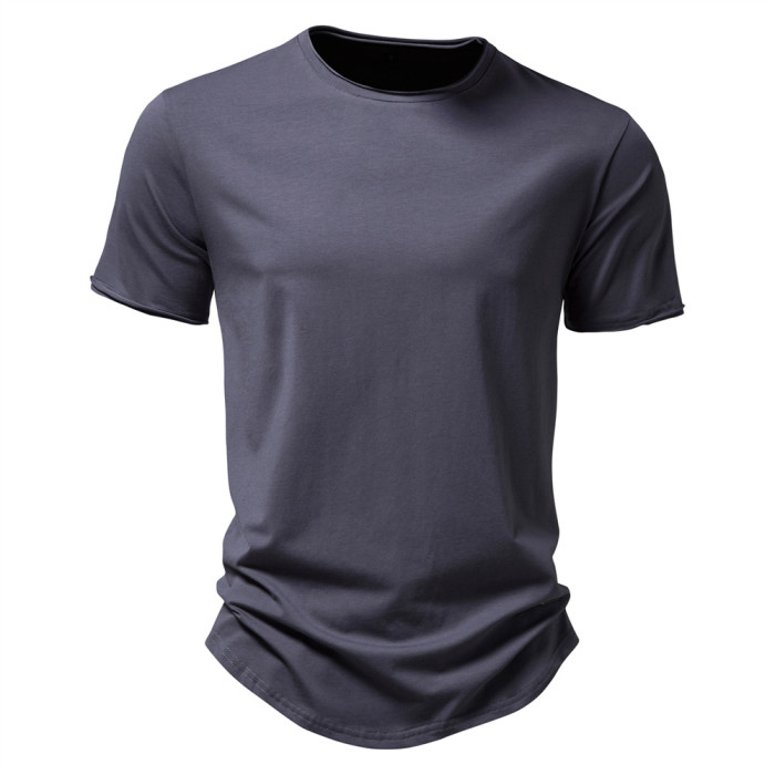 100% CottonO-neck Casual Fashion Solid Color Men's T-shirt