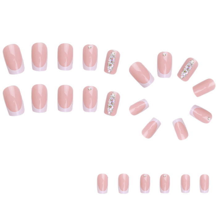 Fashionable Simple Crescent White French Mature Nails