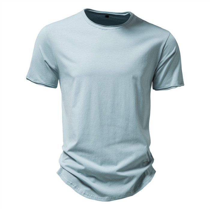 100% CottonO-neck Casual Fashion Solid Color Men's T-shirt