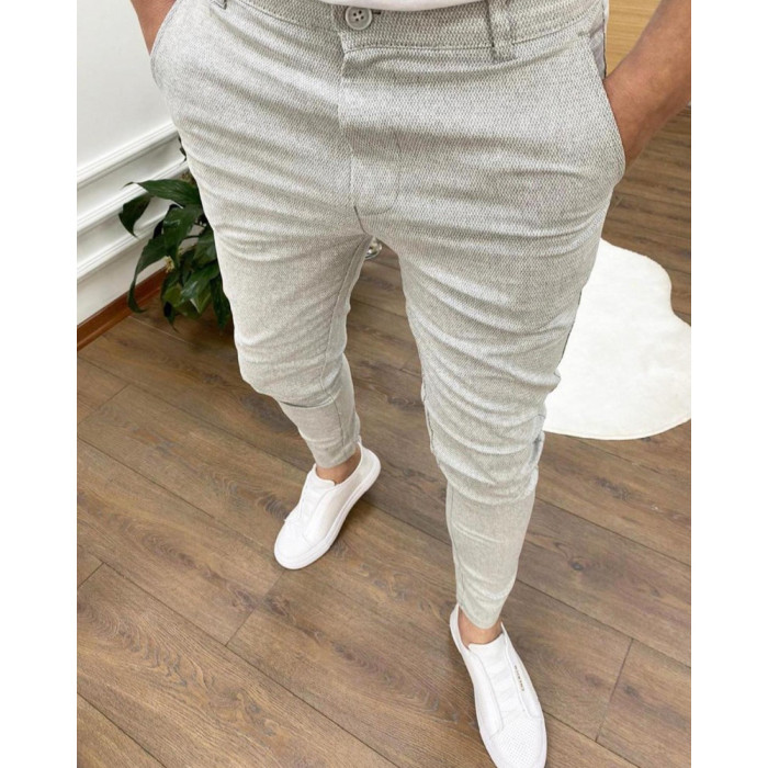 Men's Casual Stretch Solid Color Slim Business Office Pants