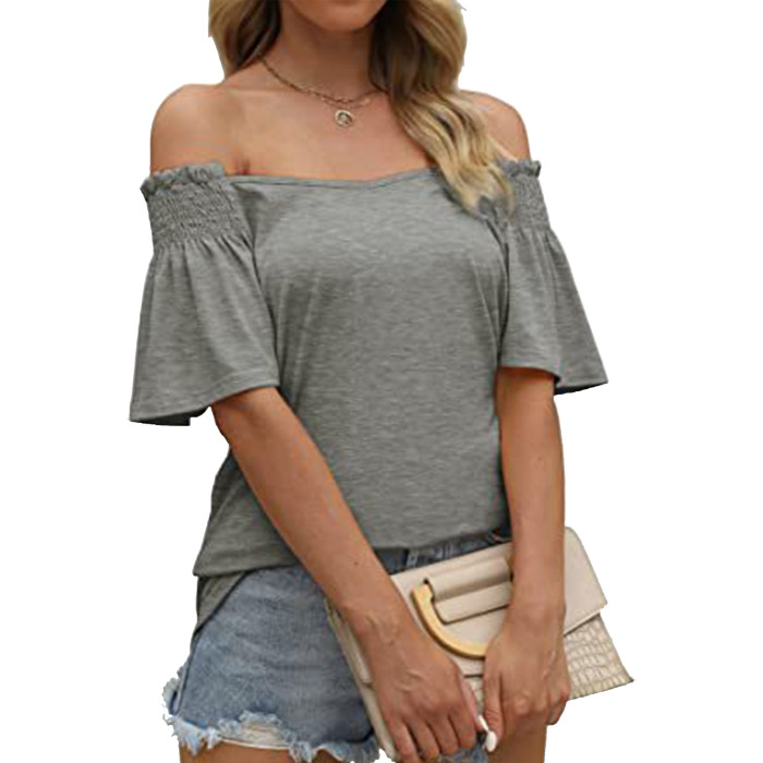 Women's Commuter Fashion V Neck Solid Color Pleated Ruffle Loose Blouse