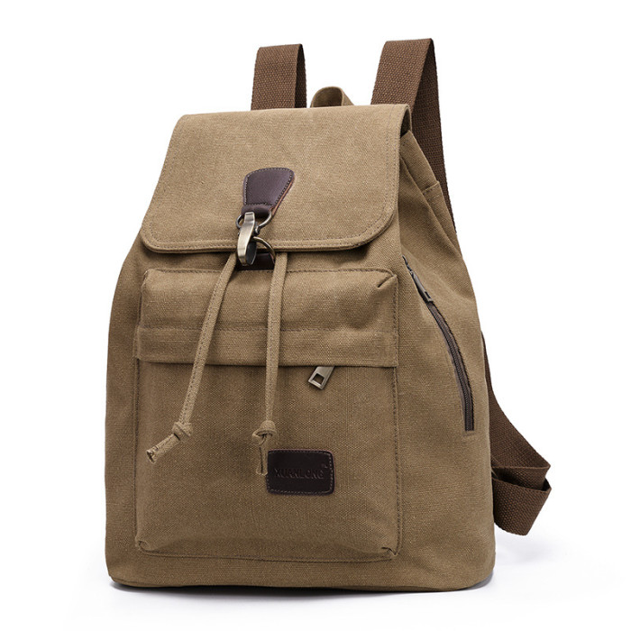 Women's Retro Canvas Travel Casual Bucket Backpack