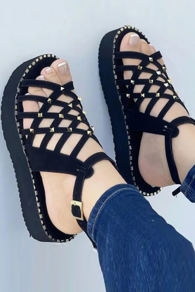 Women's Fashion Sandals Summer Flat Heel Platform Elegant Women's Shoes