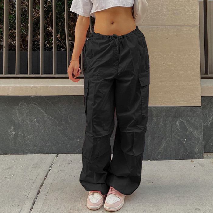 Women's Fashion Casual Large Size Low Waist Loose Cargo Pants
